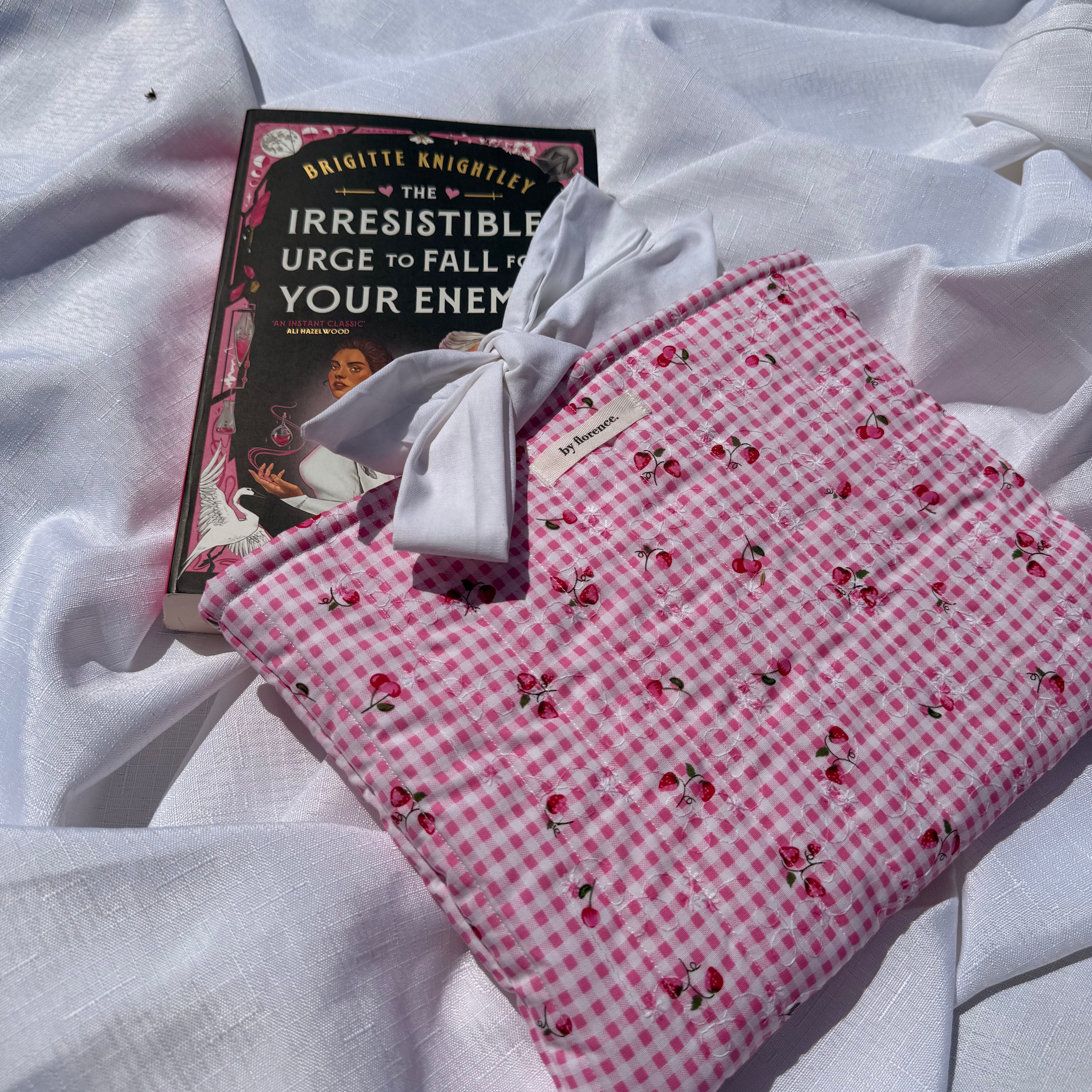 Sweet Berry Gingham Book Sleeve